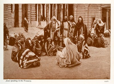 Ježíš mluví v pokladnici - St John - Bible od James Jacques Joseph after Tissot