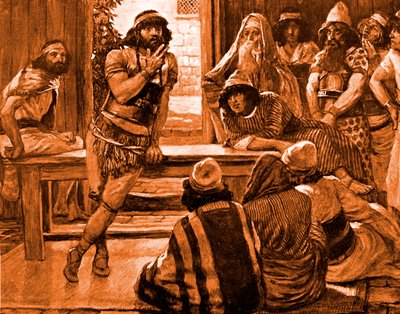 Samson klade Tissotovu hádanku – Bibli od James Jacques Joseph after Tissot