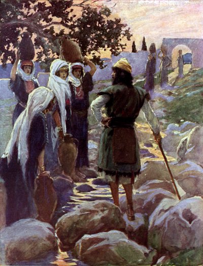 Saul se ptá mladých dívek u Tissot-Bible od James Jacques Joseph after Tissot
