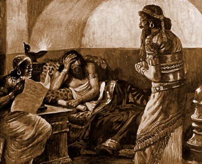 Letopisy se čtou Ahasverovi – Bible od James Jacques Joseph after Tissot