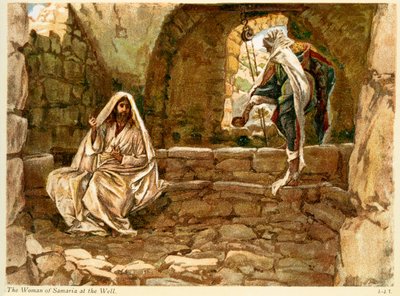 Žena Samaří u studny - St John - Bible od James Jacques Joseph after Tissot
