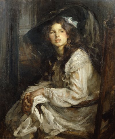 Dívka sedící v křesle, od James Jebusa Shannon