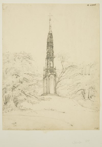 Bristol High Cross v Stourhead Gardens, 25. května 1819 (tužka na papíře) od James Johnson