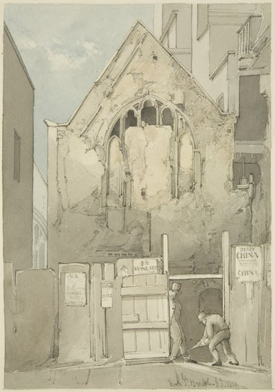 Objev východního okna kostela Všech svatých, za High Street (po požáru) od James Johnson