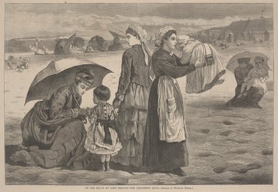 Na pláži v Long Branch - Hodina dětí, 1874 od James L. Langridge