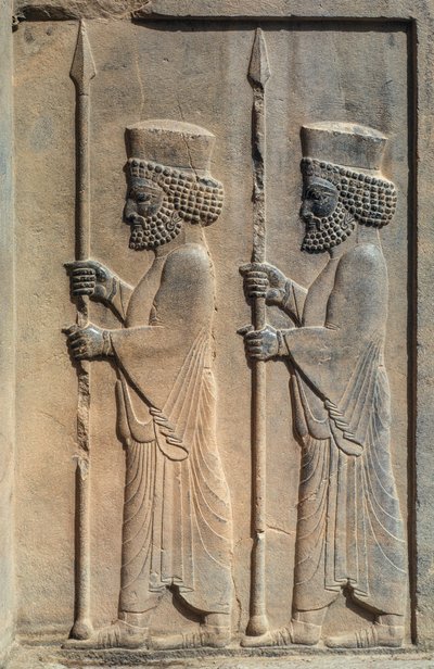 Sochařský reliéf v Persepolis. Dareios I. začal stavět své slavnostní hlavní město... od James L Stanfield
