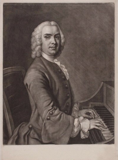 Portrét varhaníka a skladatele Johna Stanleyho 1712-1786. od James MacArdell