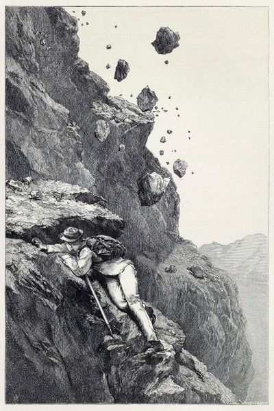 Kanonáda na Matterhornu ze Scrambles mezi Alpami v letech 1860 - 69, hospoda. 1871 od James Mahoney
