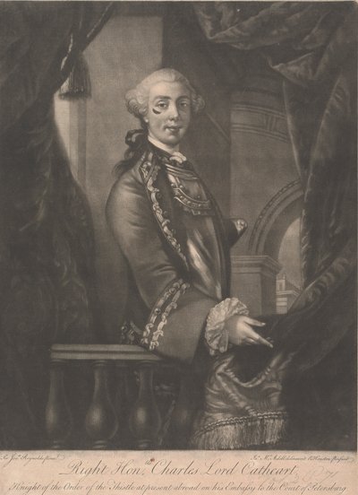 Generálporučík Charles Schaw Cathart, 9. hrabě Cathcart od James McArdell