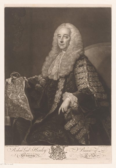 Portrét van Roberta Henleyho Robert Lord Henley Baron z Grainge (titul na předmětu) od James McArdell