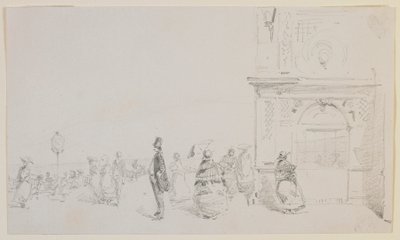 Skupina postav na promenádě od James Abbott McNeill Whistler