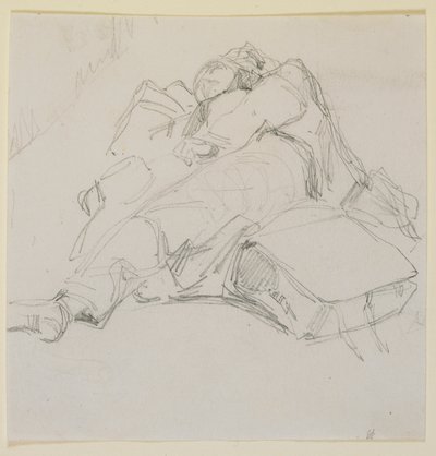 Muž spí na hromadě zavazadel od James Abbott McNeill Whistler