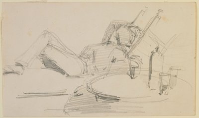 Muž ležící na posteli od James Abbott McNeill Whistler