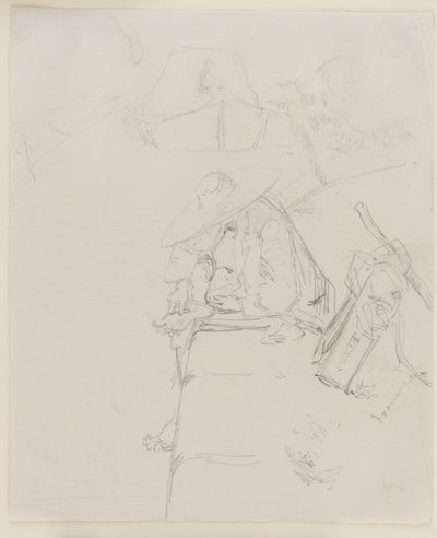 Muž sedící na kraji zdi od James Abbott McNeill Whistler