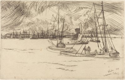 Amsterdam od Tolhuisu od James McNeill Whistler