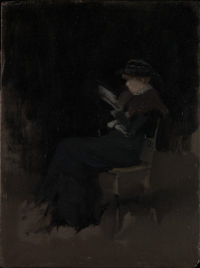 Aranžmá v černé: dívka čtoucí od James McNeill Whistler