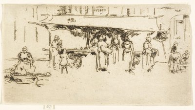 Booth, Market Place, Loches od James Abbott McNeill Whistler
