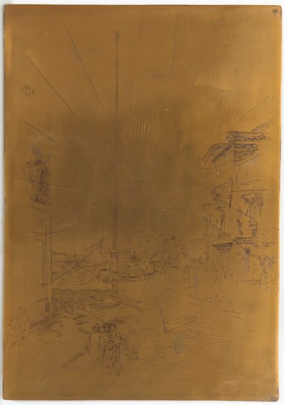 Zrušená tisková deska pro <em>Malý stěžeň</em> od James Abbott McNeill Whistler