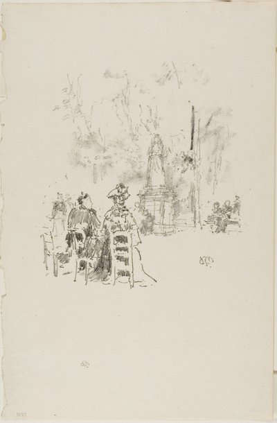 Rozhovor pod sochou, Lucemburské zahrady od James Abbott McNeill Whistler