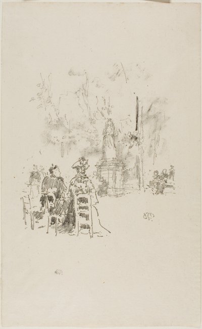 Rozhovor pod sochou, Lucemburské zahrady od James Abbott McNeill Whistler