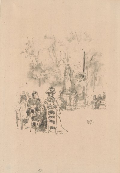 Rozhovor pod sochou, Lucemburské zahrady od James Abbott McNeill Whistler