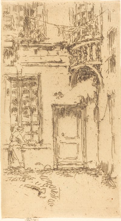 Courtyard, Rue P.L. Kurýr od James Abbott McNeill Whistler