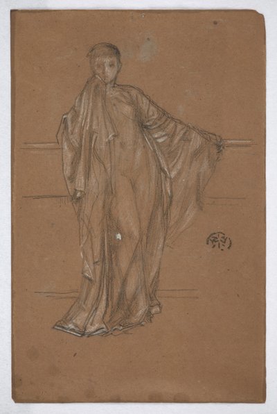Přehozená postava u zábradlí od James Abbott McNeill Whistler