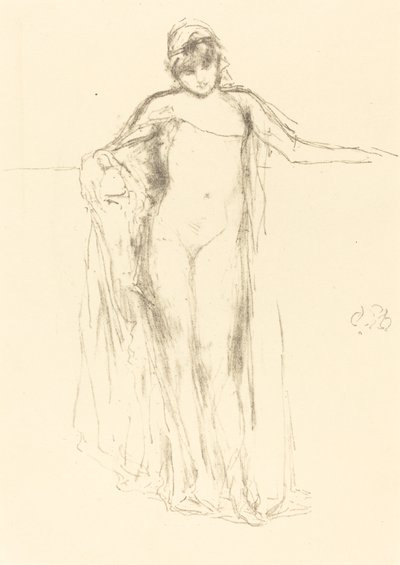 Zahalený model, stojící od James Abbott McNeill Whistler