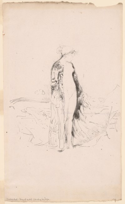 Zahalená modelka, stojící u pohovky od James Abbott McNeill Whistler