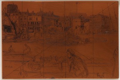 Leptací deska: Black Lion Wharf od James Abbott McNeill Whistler
