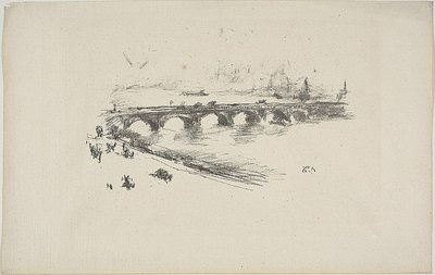 Večer, Malý most Waterloo od James Abbott McNeill Whistler