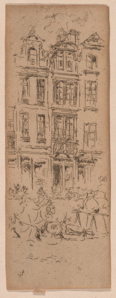Květinový trh, Brusel od James Abbott McNeill Whistler