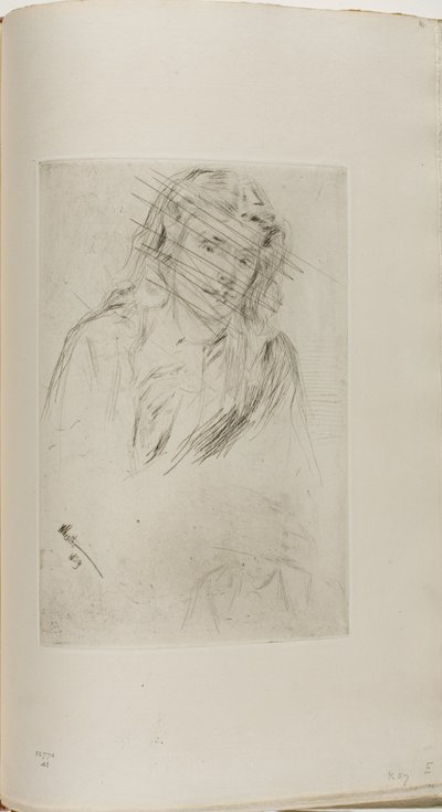 Fumettova ohnutá hlava od James McNeill Whistler