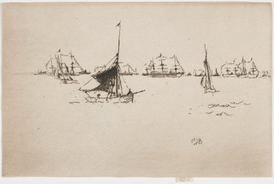 Flotila Jejího Veličenstva: Večer od James Abbott McNeill Whistler