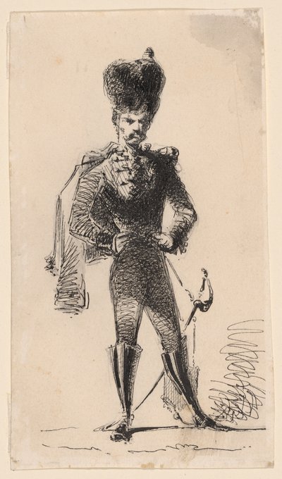 Husar (recto) Muž s cylindrem a obvázanou hlavou (verze) od James Abbott McNeill Whistler