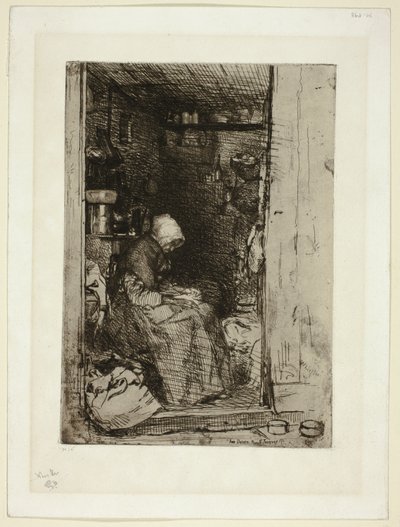 La Vieille aux Loques (Stará žena s hadry) od James Abbott McNeill Whistler