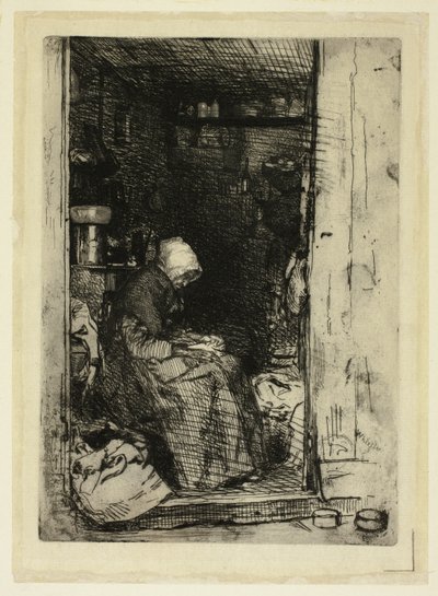 La Vieille aux Loques (Stará žena s hadry) od James Abbott McNeill Whistler