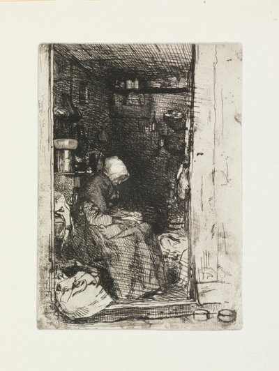 Stará žena s hadry od James Abbott McNeill Whistler