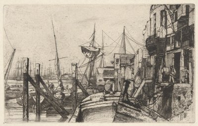 Limehouse, ze souboru Temže (Série šestnácti leptů scén na Temži a dalších témat) od James Abbott McNeill Whistler