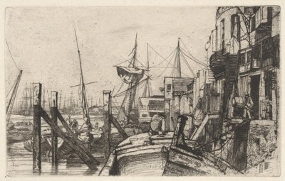 Limehouse, ze série Temže (Soubor šestnácti leptů se scénami na Temži a jinými náměty) od James McNeill Whistler