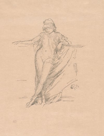 Malá zahalená postava, nakloněná od James Abbott McNeill Whistler