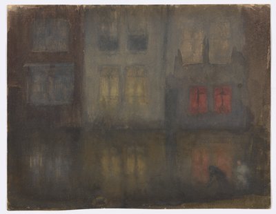 Nokturno: Black and Red-Back Canal, Holandsko od James Abbott McNeill Whistler