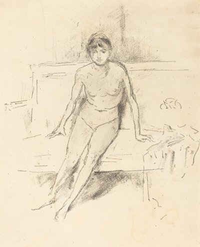 Nahá modelka na empírové pohovce od James Abbott McNeill Whistler