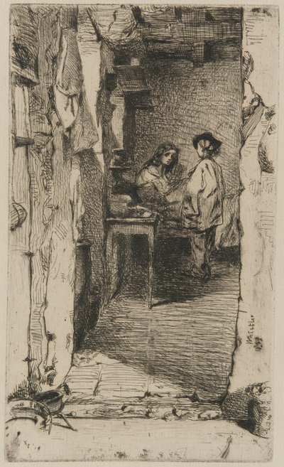 Rag Pickers, Mouffetard District, Paříž od James Abbott McNeill Whistler
