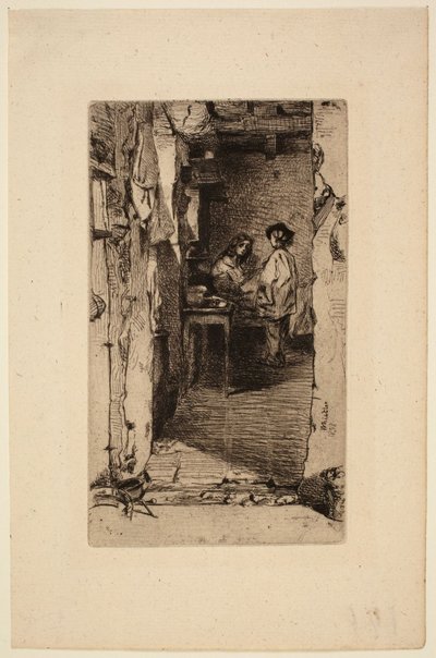 Sběrači hadrů, Quartier Mouffetard, Paříž od James McNeill Whistler