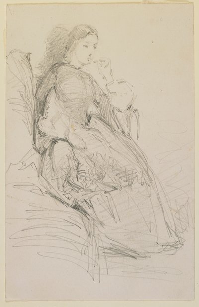 Sedící žena, kouření od James Abbott McNeill Whistler