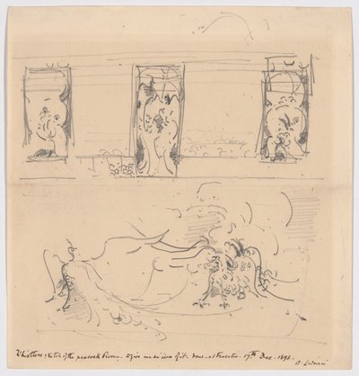 Skica pavího pokoje od James McNeill Whistler