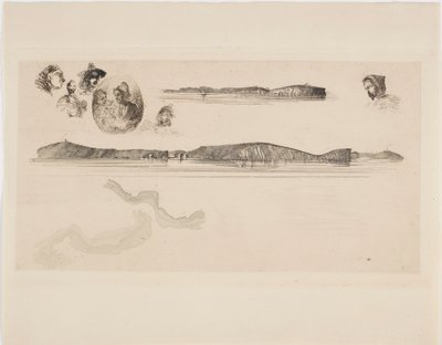 Náčrtky na desce Coast Survey Plate od James Abbott McNeill Whistler