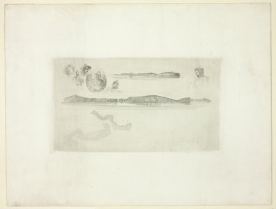 Náčrtky na desce Coast Survey Plate od James Abbott McNeill Whistler
