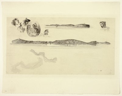 Náčrtky na desce Coast Survey Plate od James Abbott McNeill Whistler